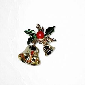 6002gc. Goldtone Christmas Bell Brooch
